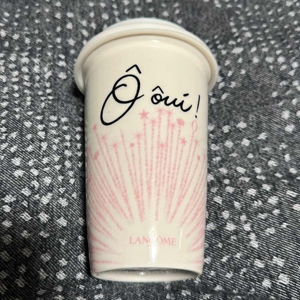Lancome Ceramic Travel Mug O Oui With White Rubber Lid 🌺
